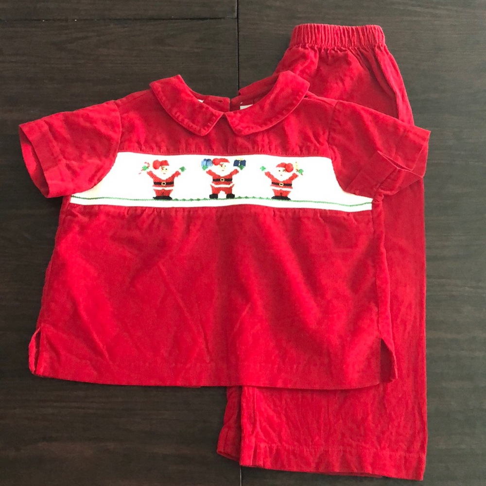 Smocked Santa outfit